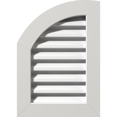 Ekena Millwork Quarter Round Top Left Functional, PVC Gable Vent w/ 1" x 4" Flat Trim Frame, 12"W x 24"H GVPQL12X2401FUN